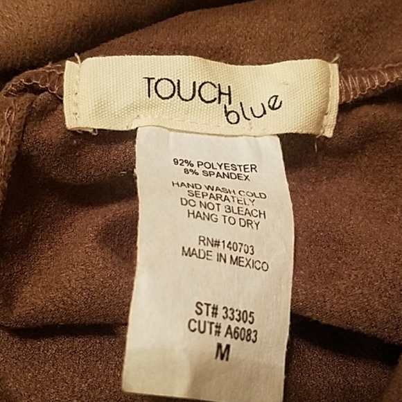 Mocha bell sleeve peplum suede like top - Picture 5 of 6